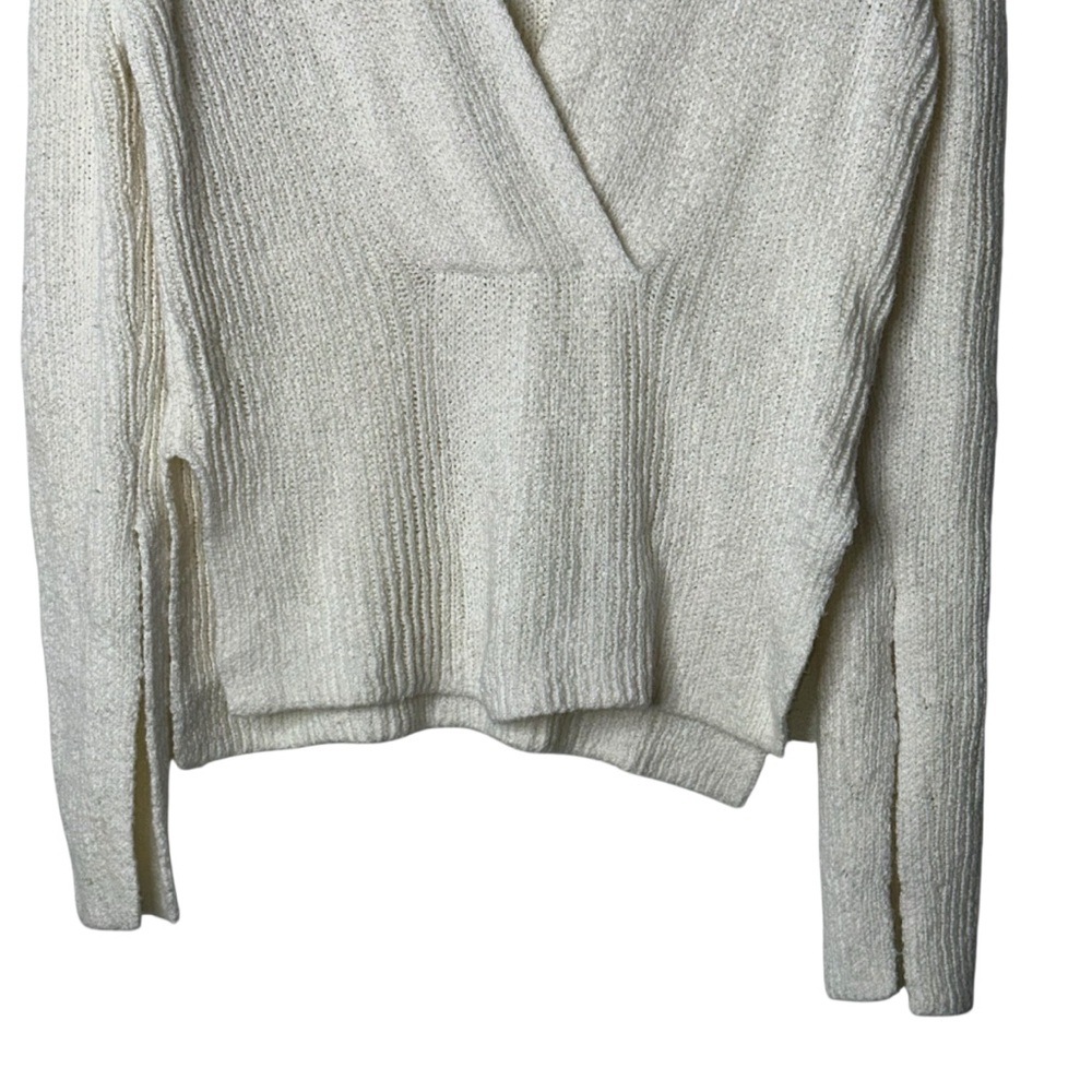 A.L.C. Cream Faux Wrap Deep Vneck Knit Sweater - Picture 5 of 9